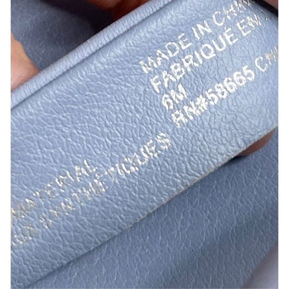 Caslon Sandals Womens Size 6 Blue Leather Open Toe Block Lamia Double Strap - Picture 8 of 11